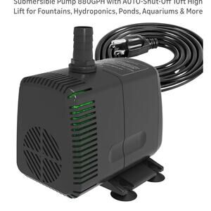 Submersible Pump 880GPH (3500L/H 60W) Ultra Quiet with Over Heating Protection